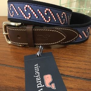Vineyard Vines Candy Cane Canvas Club Belt